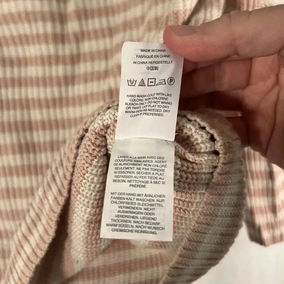 J. Crew Sweater Women's XS Pink White Striped Knit Round Neck Long Sleeve Cotton - Picture 7 of 10